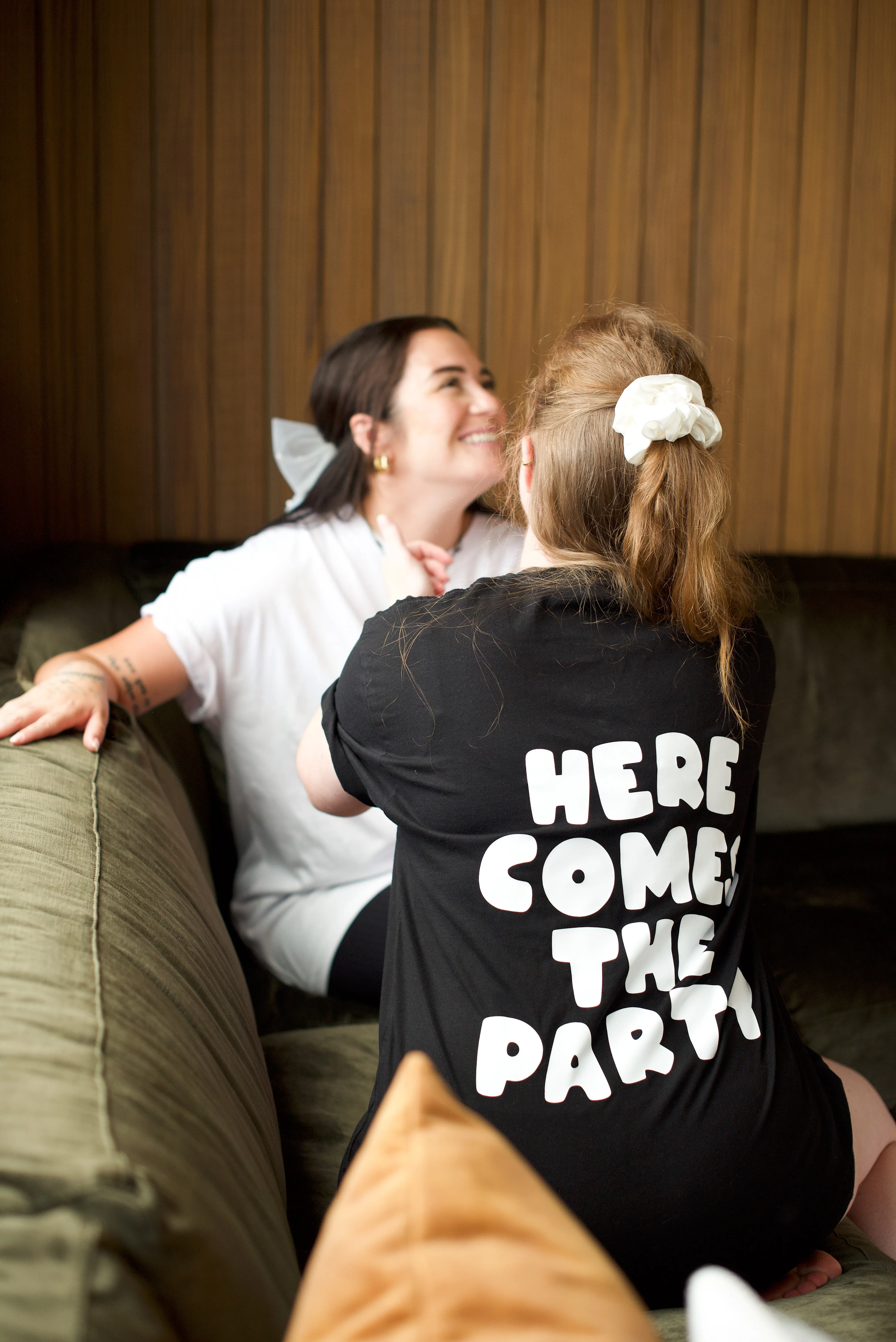Here Comes The Party Tee | White on Black