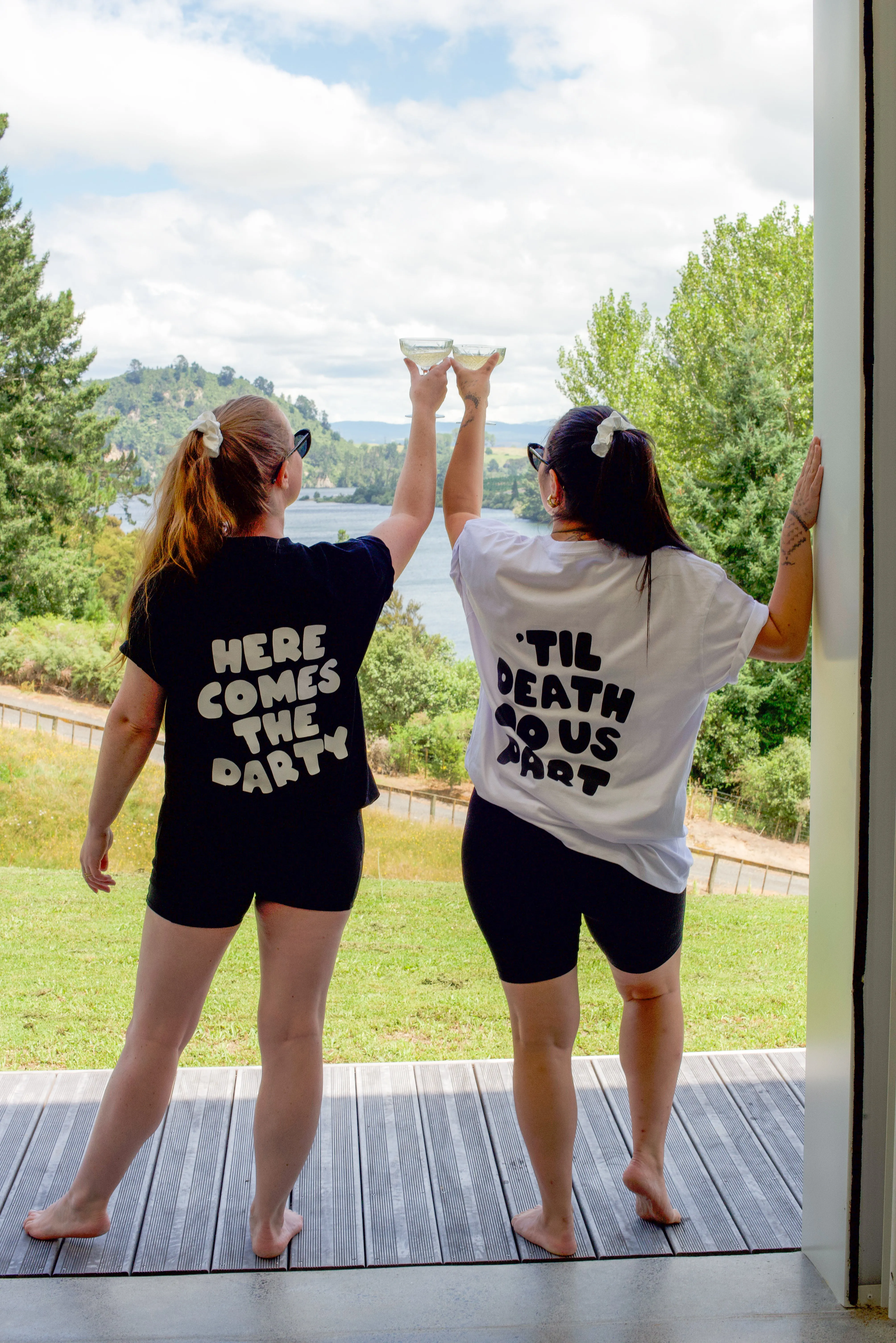 Here Comes The Party Tee | White on Black