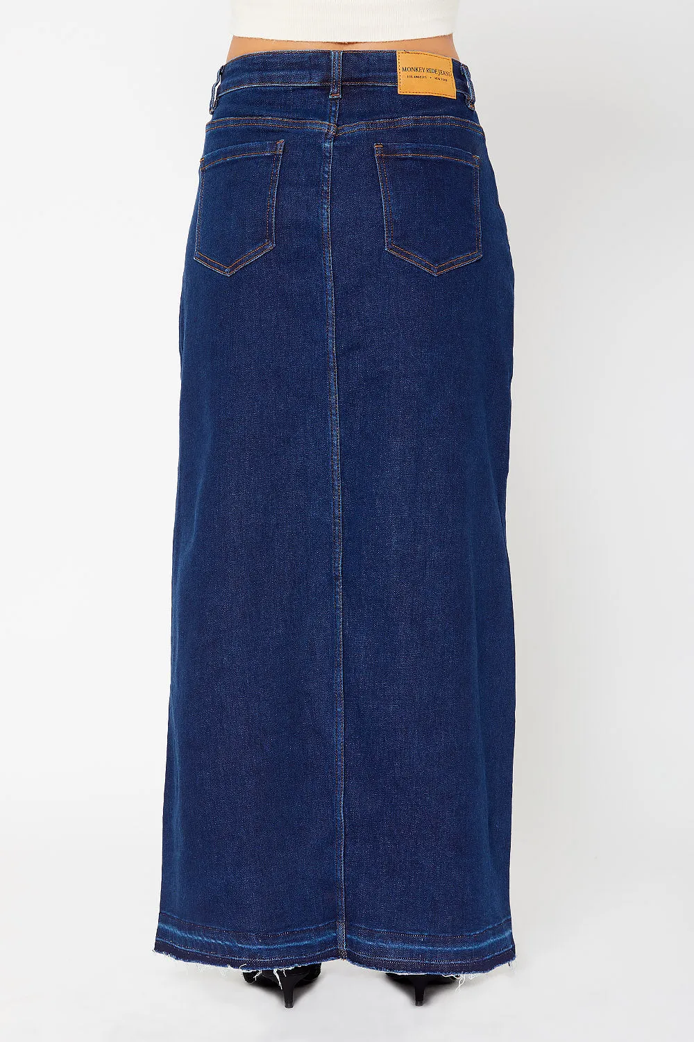 High-rise maxi slit cargo skirt
