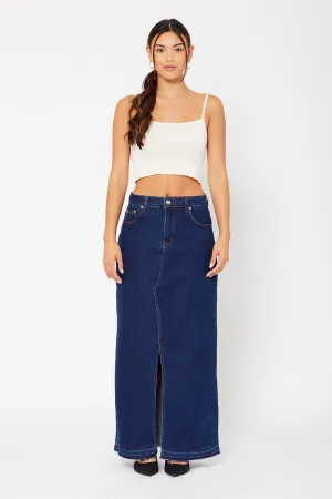 High-rise maxi slit cargo skirt