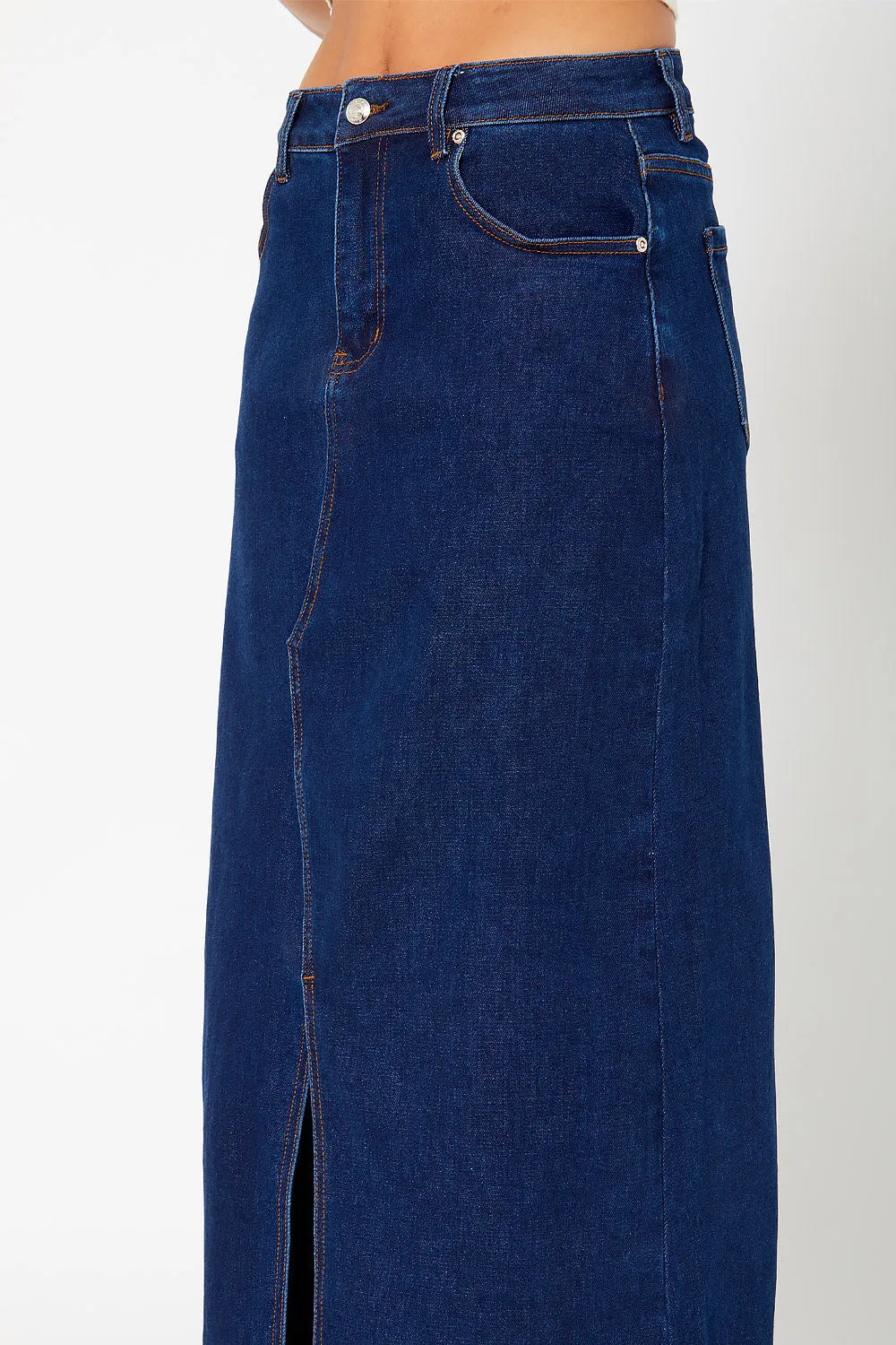 High-rise maxi slit cargo skirt