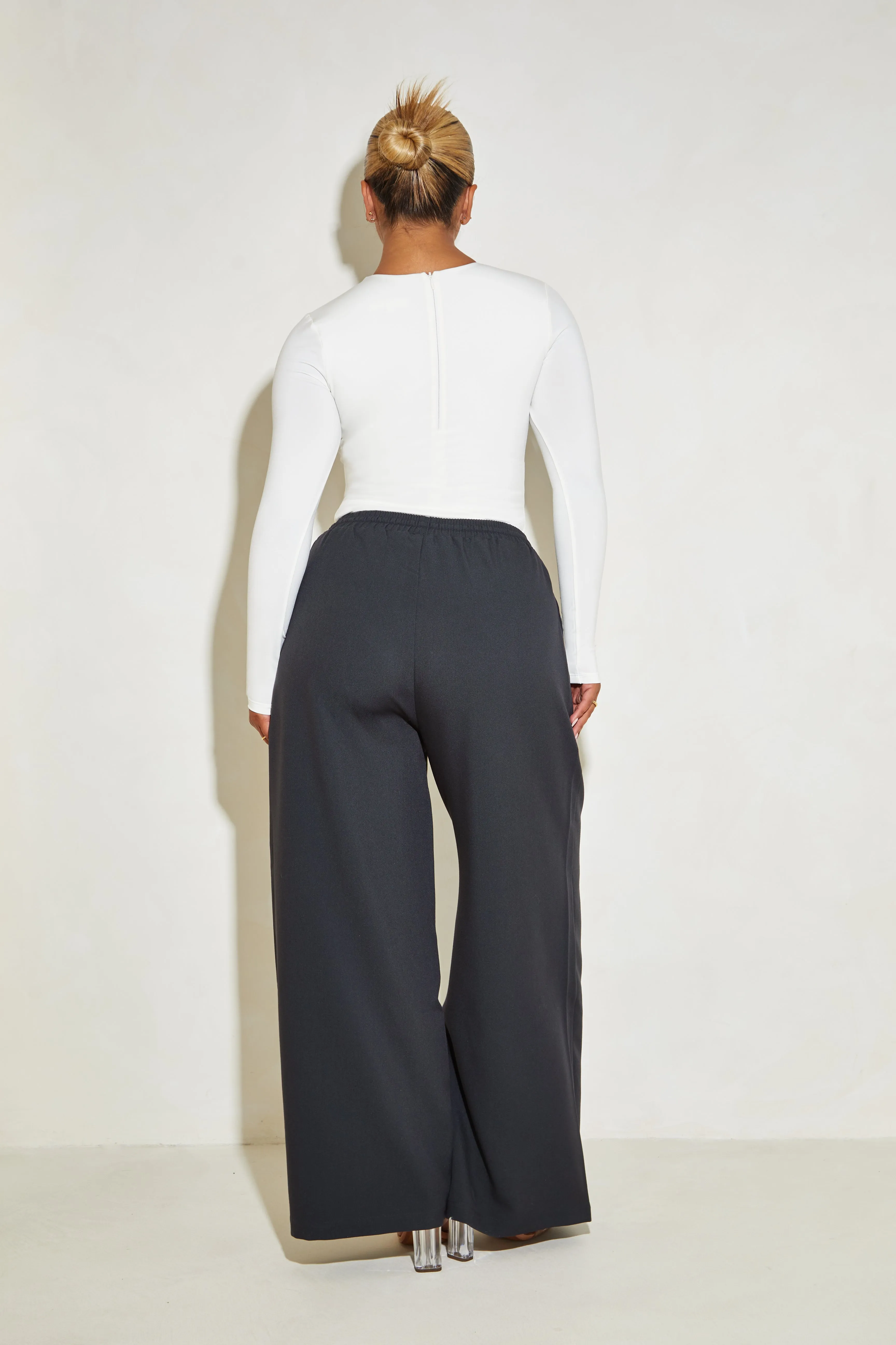 High Waisted Wide Leg ‘Mila’ Trousers - Black