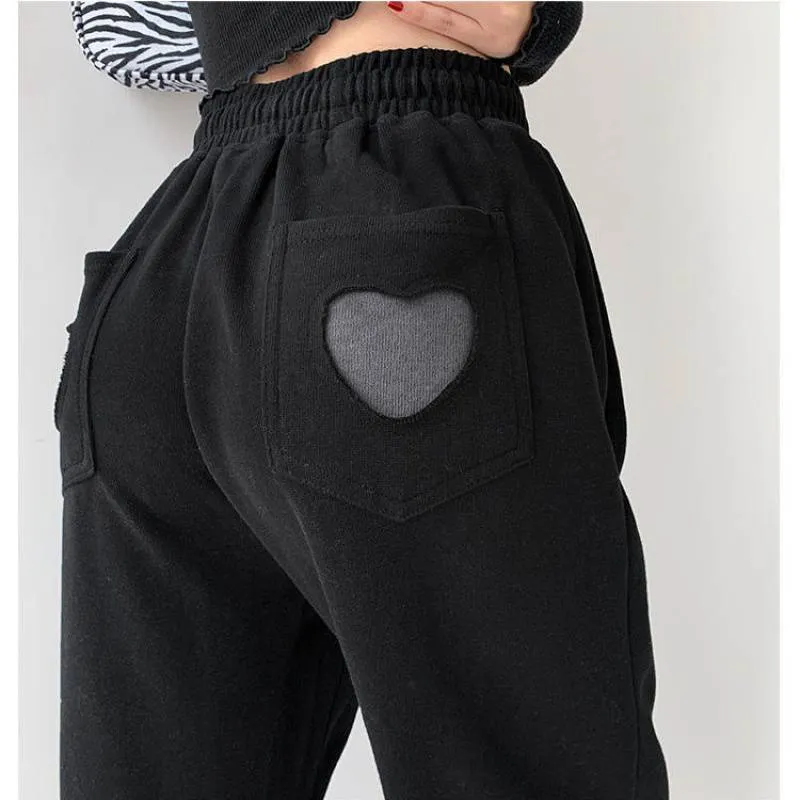 HOUZHOU Women Pants Spring Gray Sweatpants Women Jogger