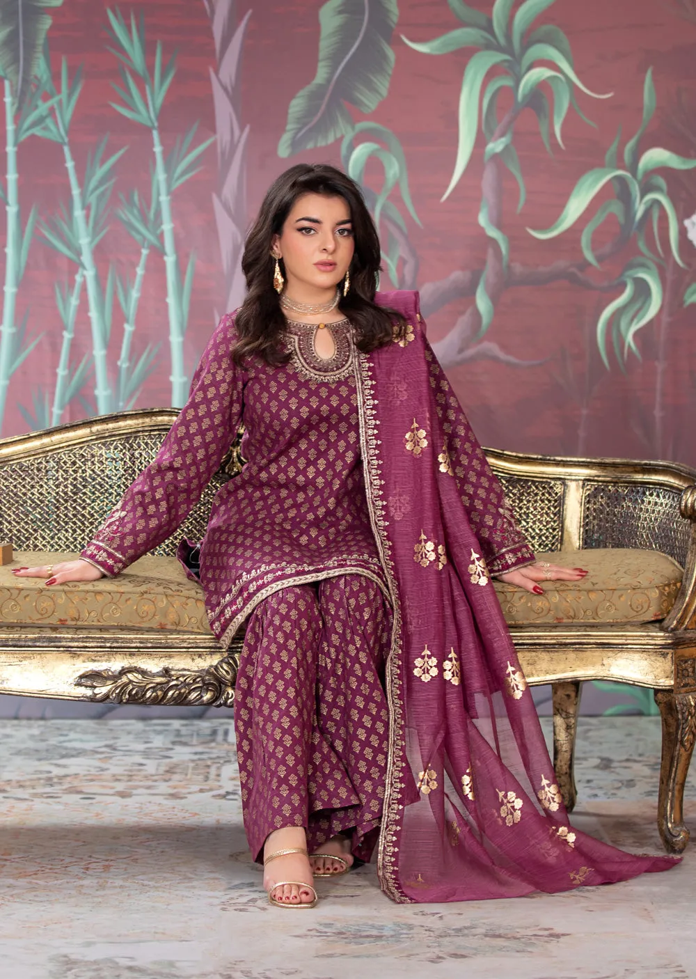HSS-193 - Readymade - Motif Royalty Embroidered suit by Heeras