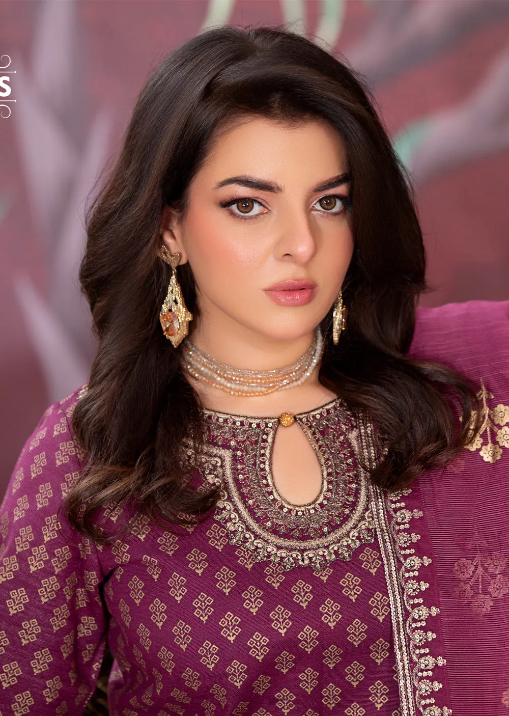 HSS-193 - Readymade - Motif Royalty Embroidered suit by Heeras