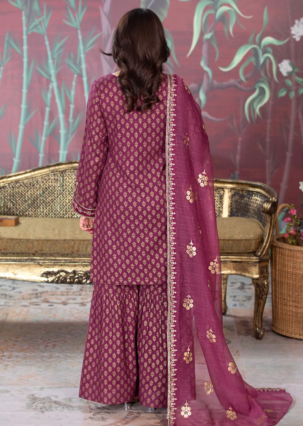 HSS-193 - Readymade - Motif Royalty Embroidered suit by Heeras