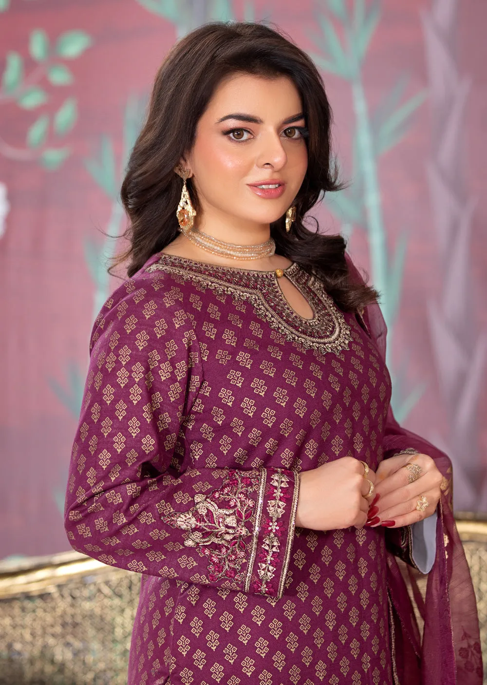 HSS-193 - Readymade - Motif Royalty Embroidered suit by Heeras