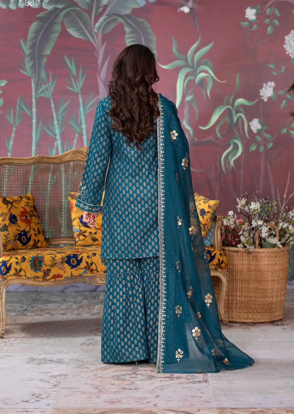 HSS-194 - Readymade - Motif Royalty Embroidered suit by Heeras
