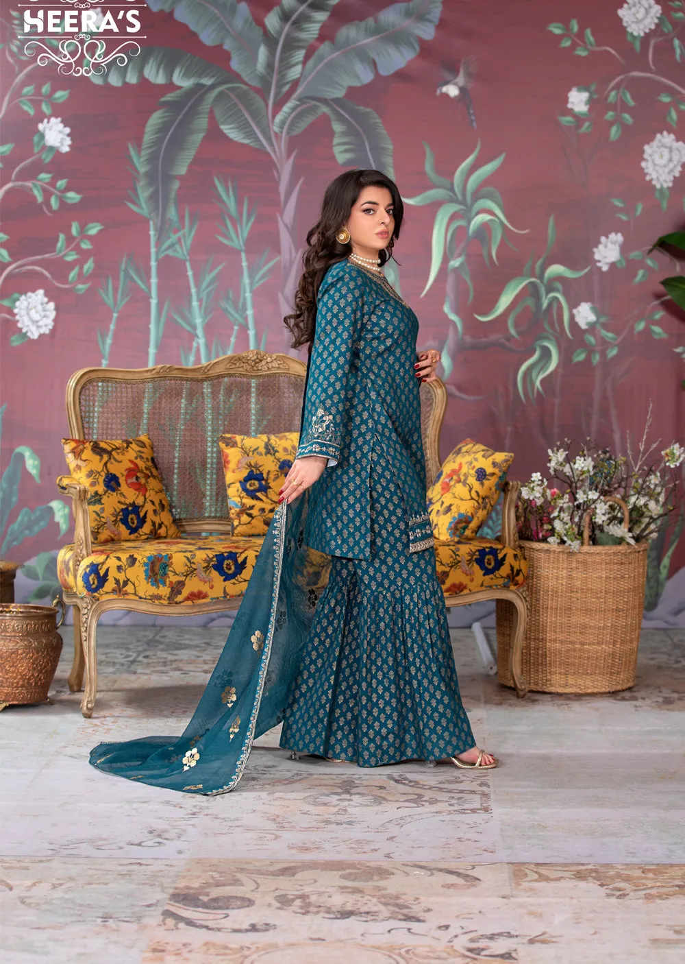 HSS-194 - Readymade - Motif Royalty Embroidered suit by Heeras