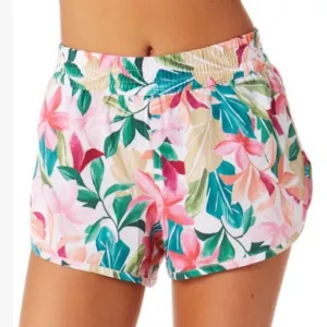 Hurley Pink &amp; Green Botanical Gardens 3'' Surf Boardshorts Swim Shorts- …
