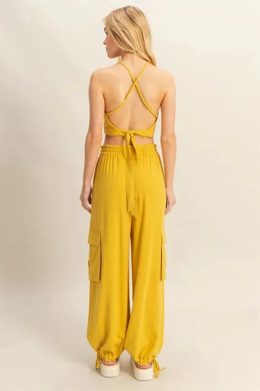 HYFVE Crop Top and Cargo Pants Set