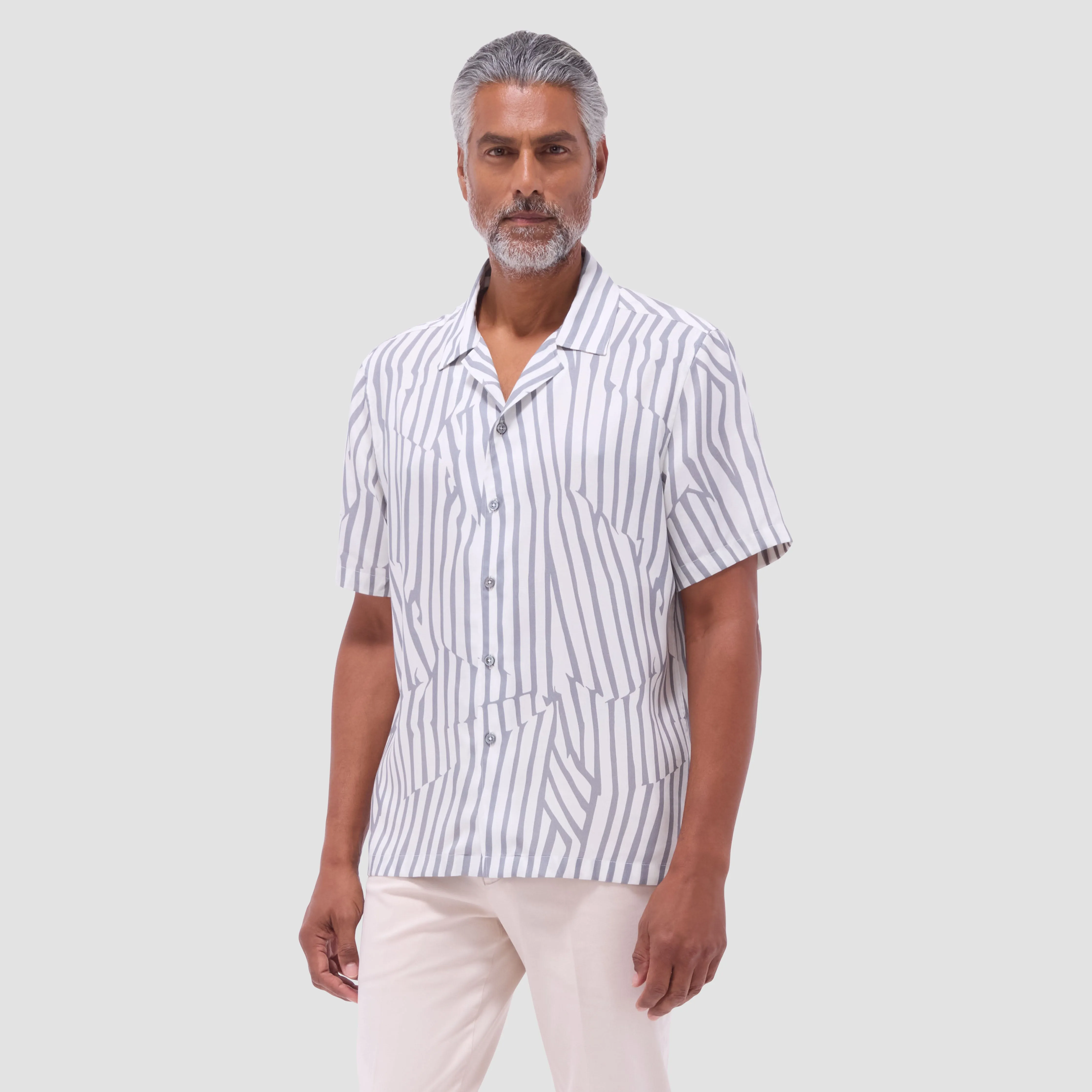 Jackson Irregular Stripe Camp Shirt