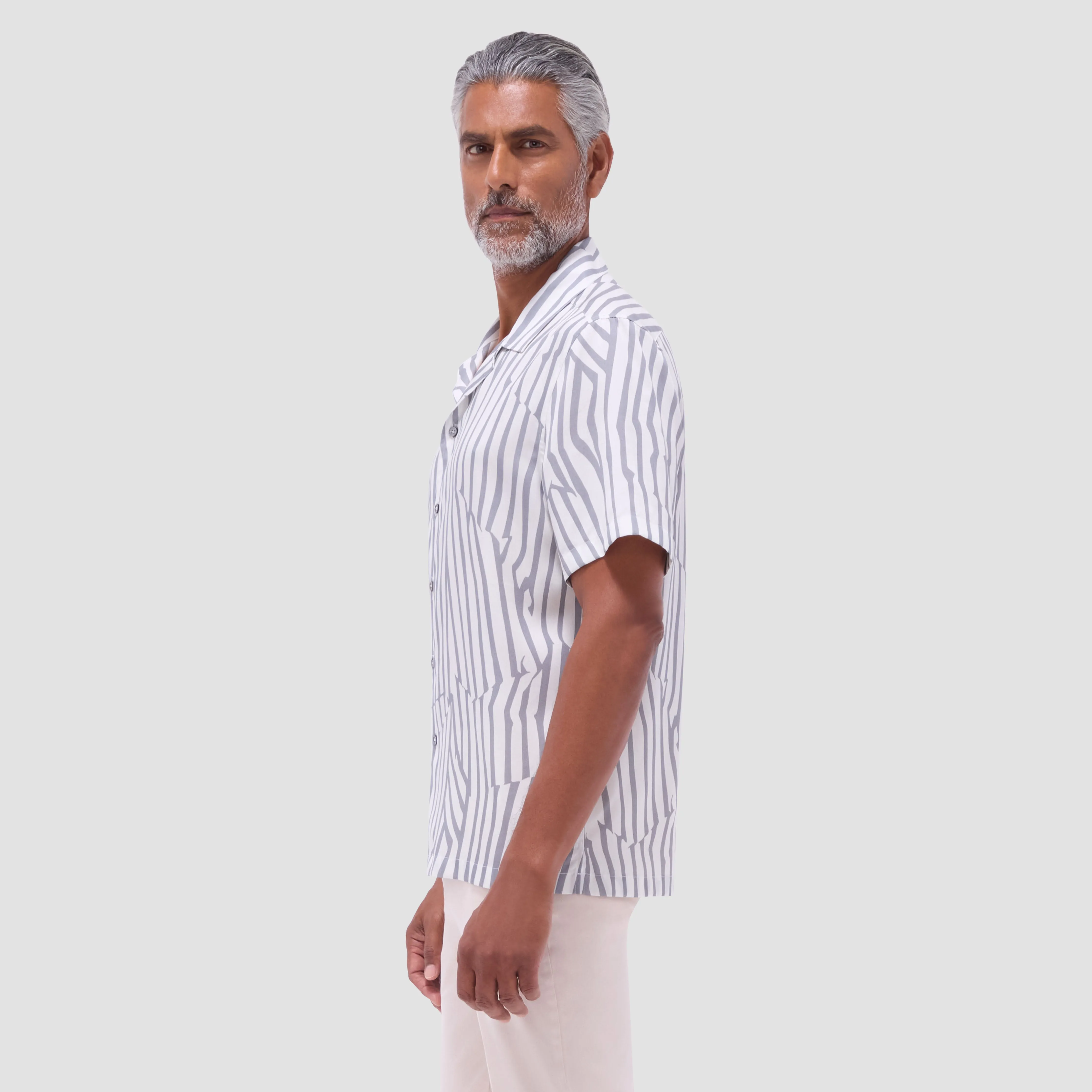 Jackson Irregular Stripe Camp Shirt