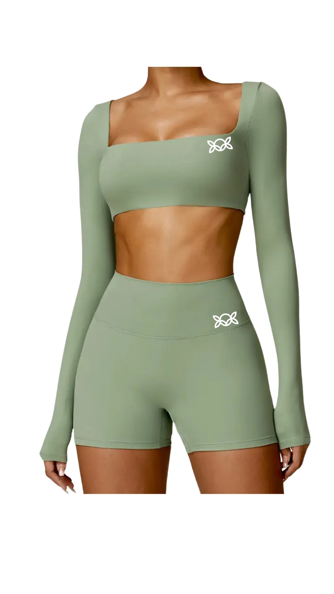 Kate Bow Long Sleeve Crop and Shorts Set