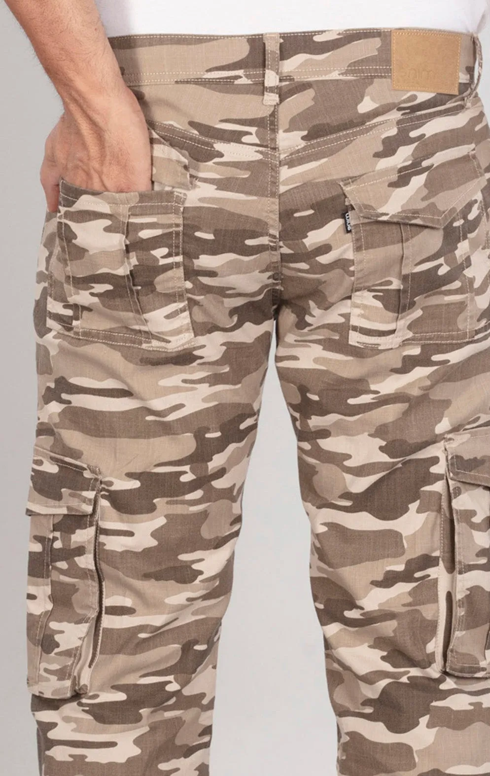 Khaki Camo Stretch Cargo Pants