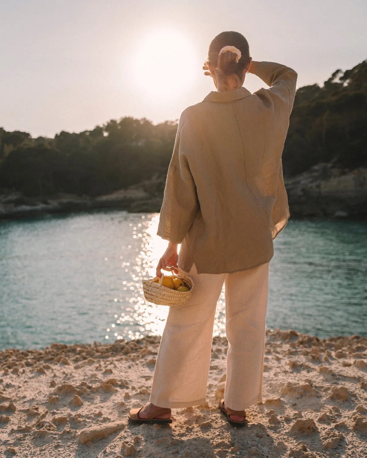 Kim - Linen Trousers in Beige
