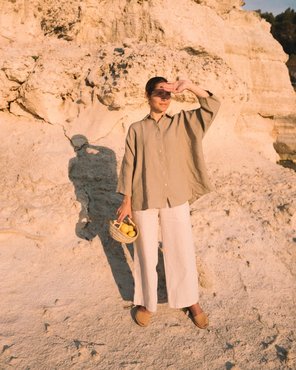 Kim - Linen Trousers in Beige