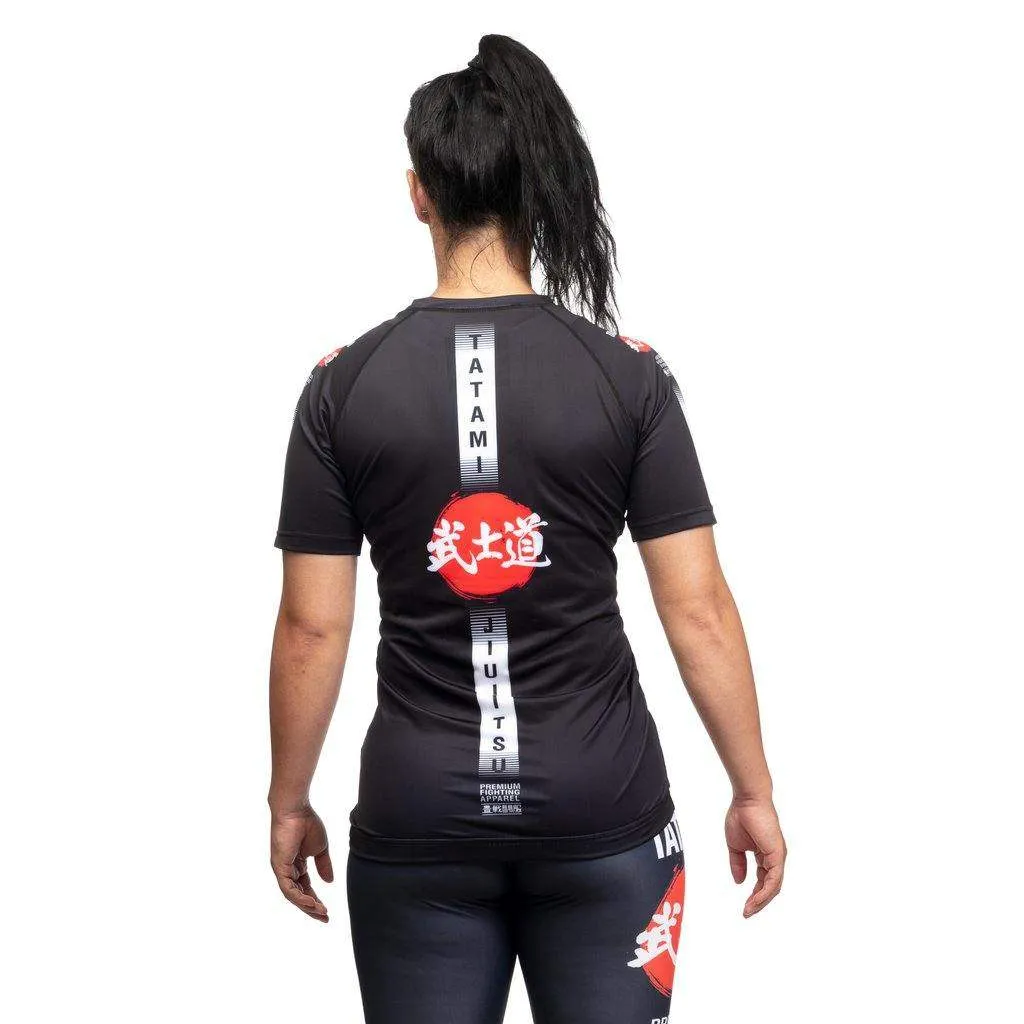 Ladies Bushido Black Short Sleeve Rash Guard