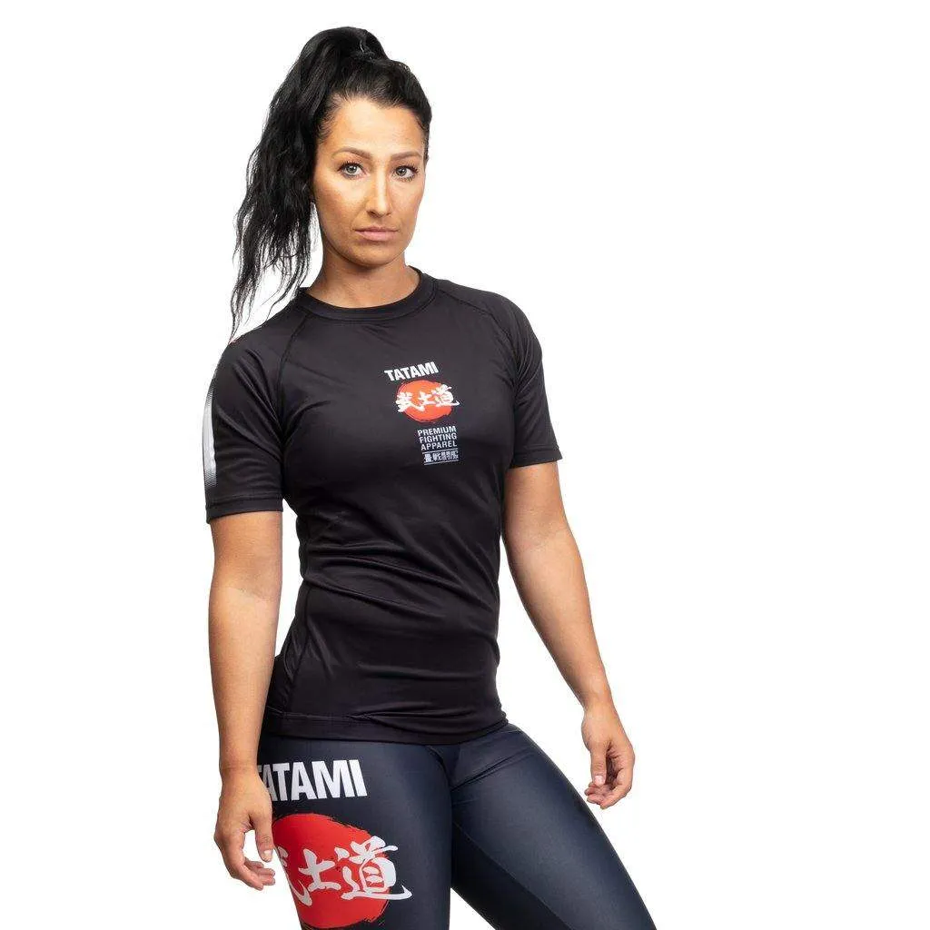 Ladies Bushido Black Short Sleeve Rash Guard