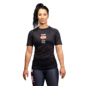 Ladies Bushido Black Short Sleeve Rash Guard