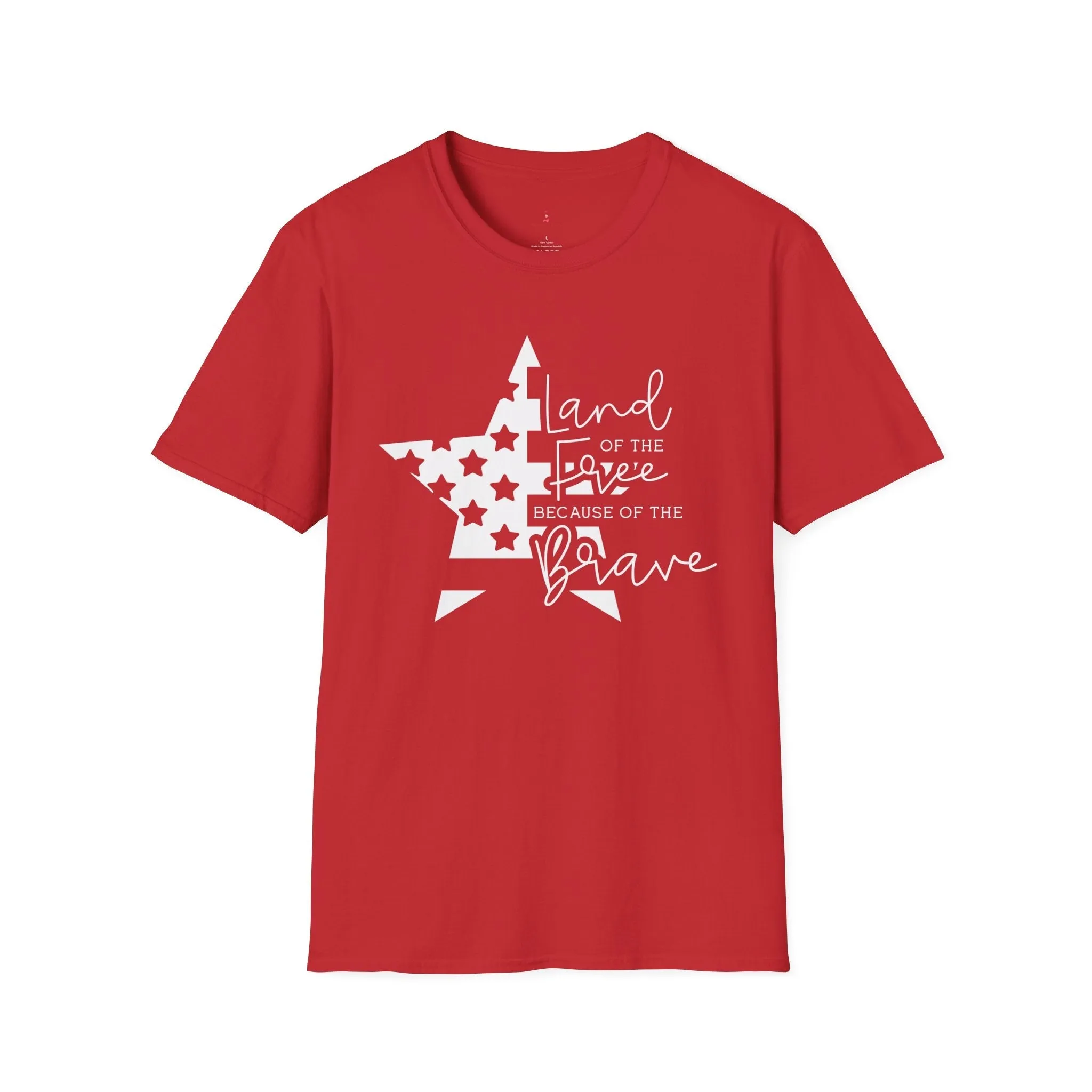 Land of the Free, 4th of July, Brave, Softstyle T-Shirt