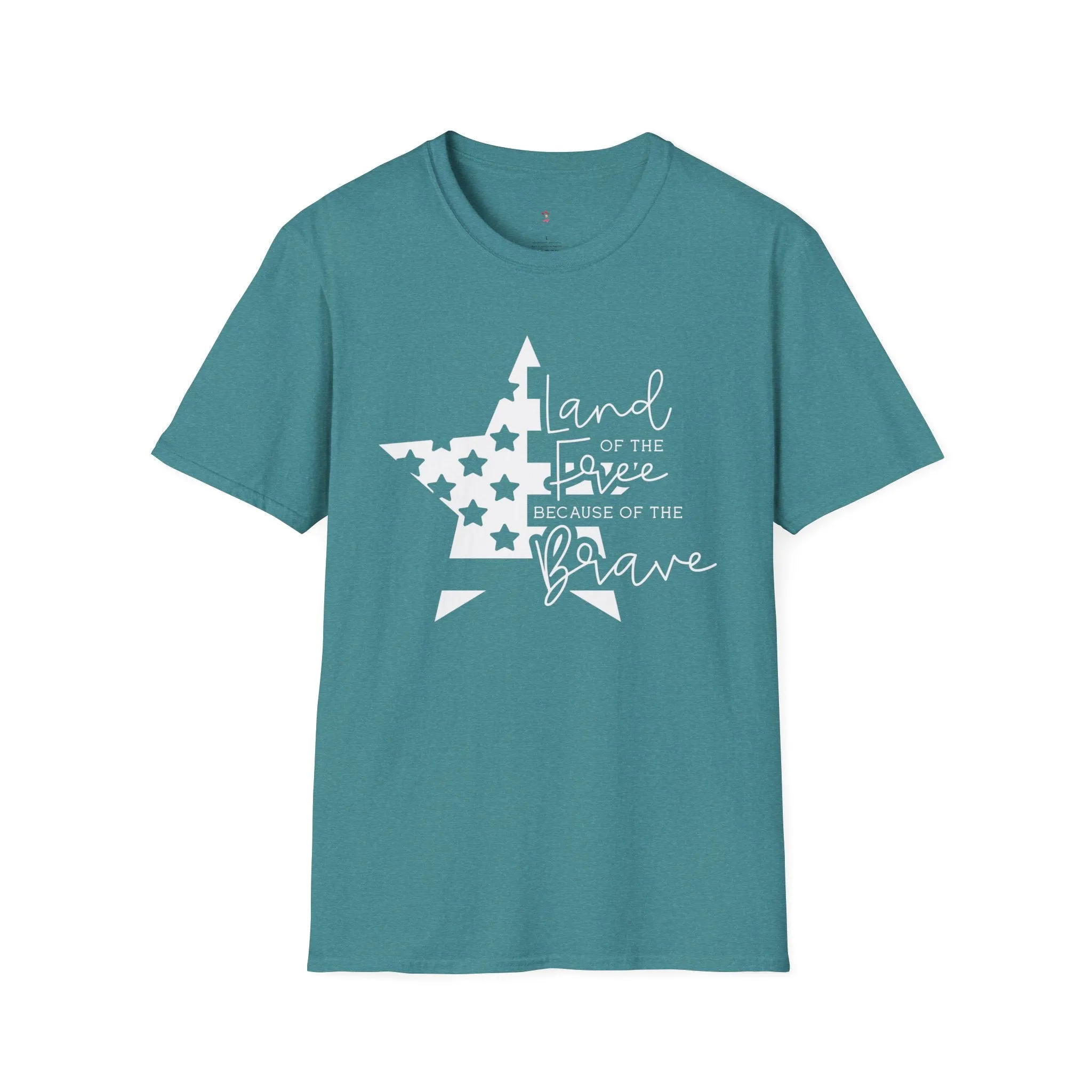Land of the Free, 4th of July, Brave, Softstyle T-Shirt