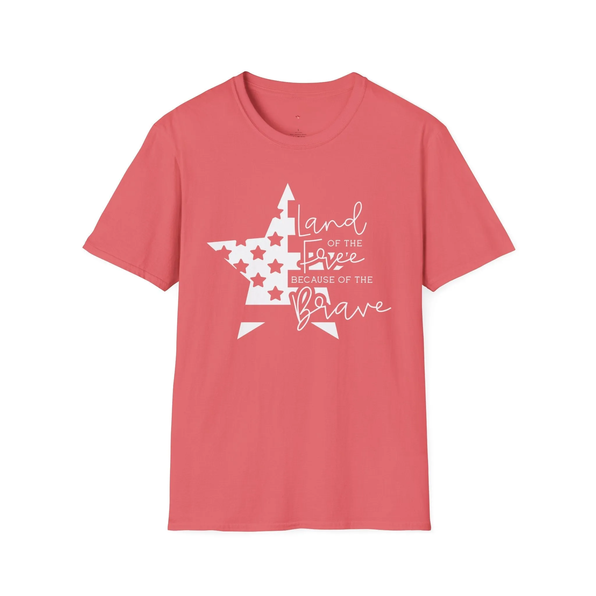 Land of the Free, 4th of July, Brave, Softstyle T-Shirt