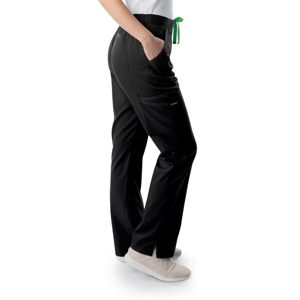 Landau Proflex Women's Straight-Leg Cargo Scrub Pants - BLACK / Sizes XXS - 5XL