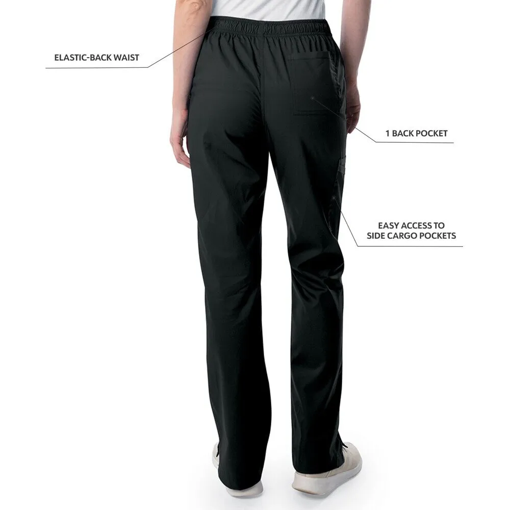 Landau Proflex Women's Straight-Leg Cargo Scrub Pants - BLACK / Sizes XXS - 5XL