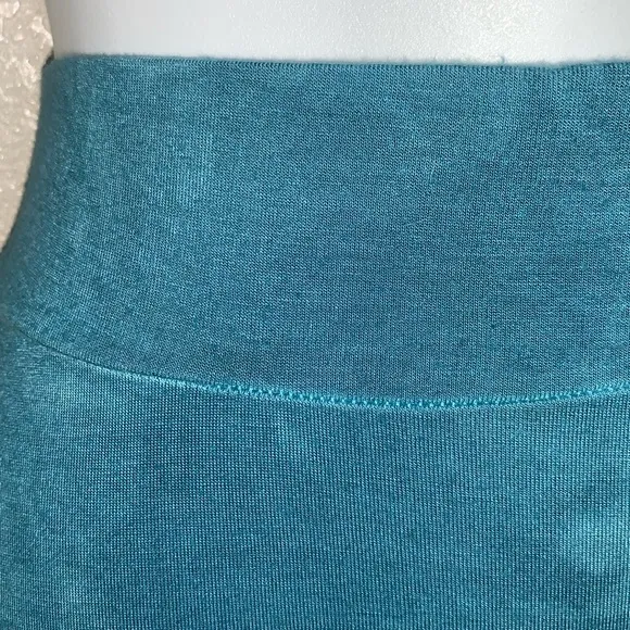 LAPIS knit maxi skirt, turquoise/white tie dye, wide elastic waist/pull on M EUC