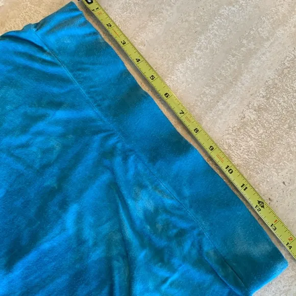 LAPIS knit maxi skirt, turquoise/white tie dye, wide elastic waist/pull on M EUC