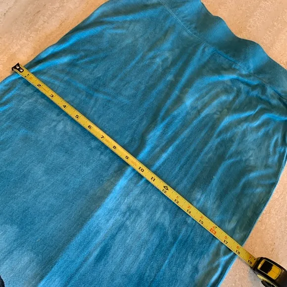 LAPIS knit maxi skirt, turquoise/white tie dye, wide elastic waist/pull on M EUC