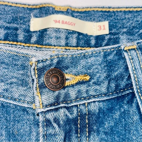 Levi's ‘94 Baggy Distressed Wide Leg Jeans medium wash 31