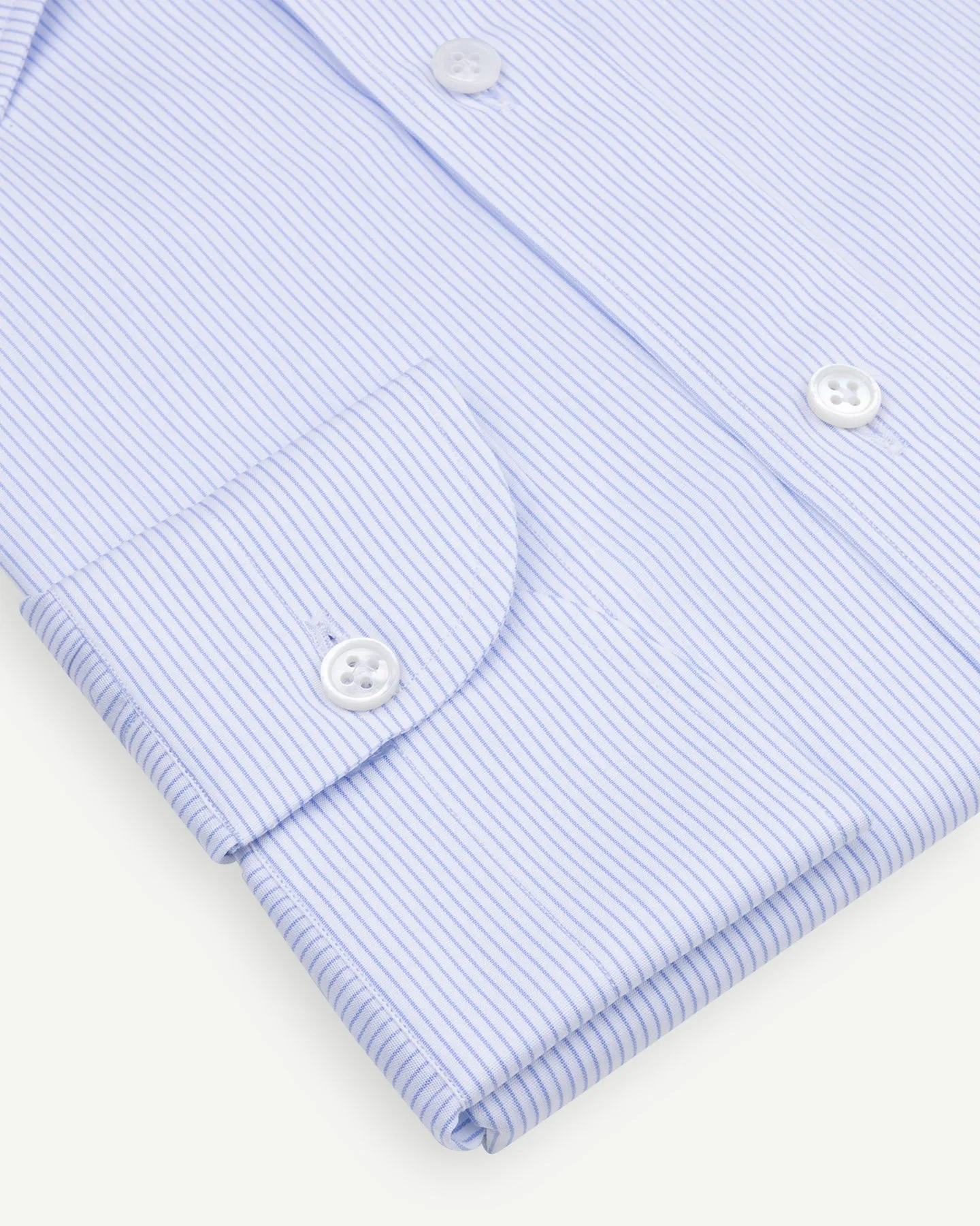 Light Blue Hairline Stripe Poplin Point Collar Shirt