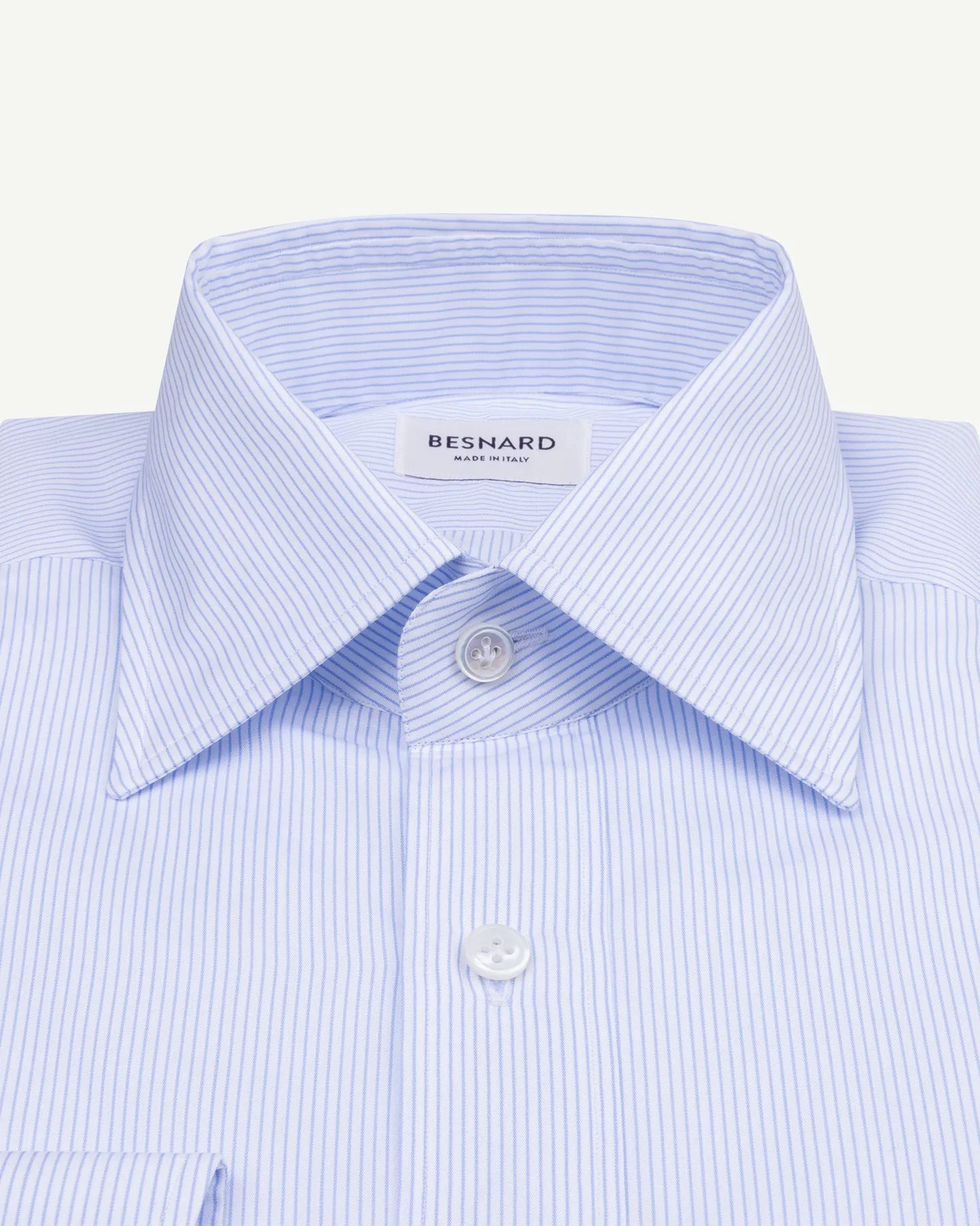 Light Blue Hairline Stripe Poplin Point Collar Shirt