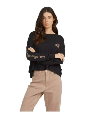 Longsleeve damski QUIKSILVER Oversized Crop LS W Tees - czarny