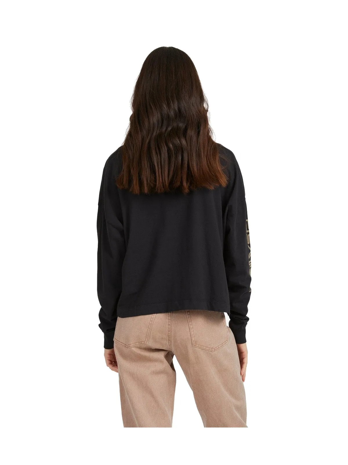 Longsleeve damski QUIKSILVER Oversized Crop LS W Tees - czarny