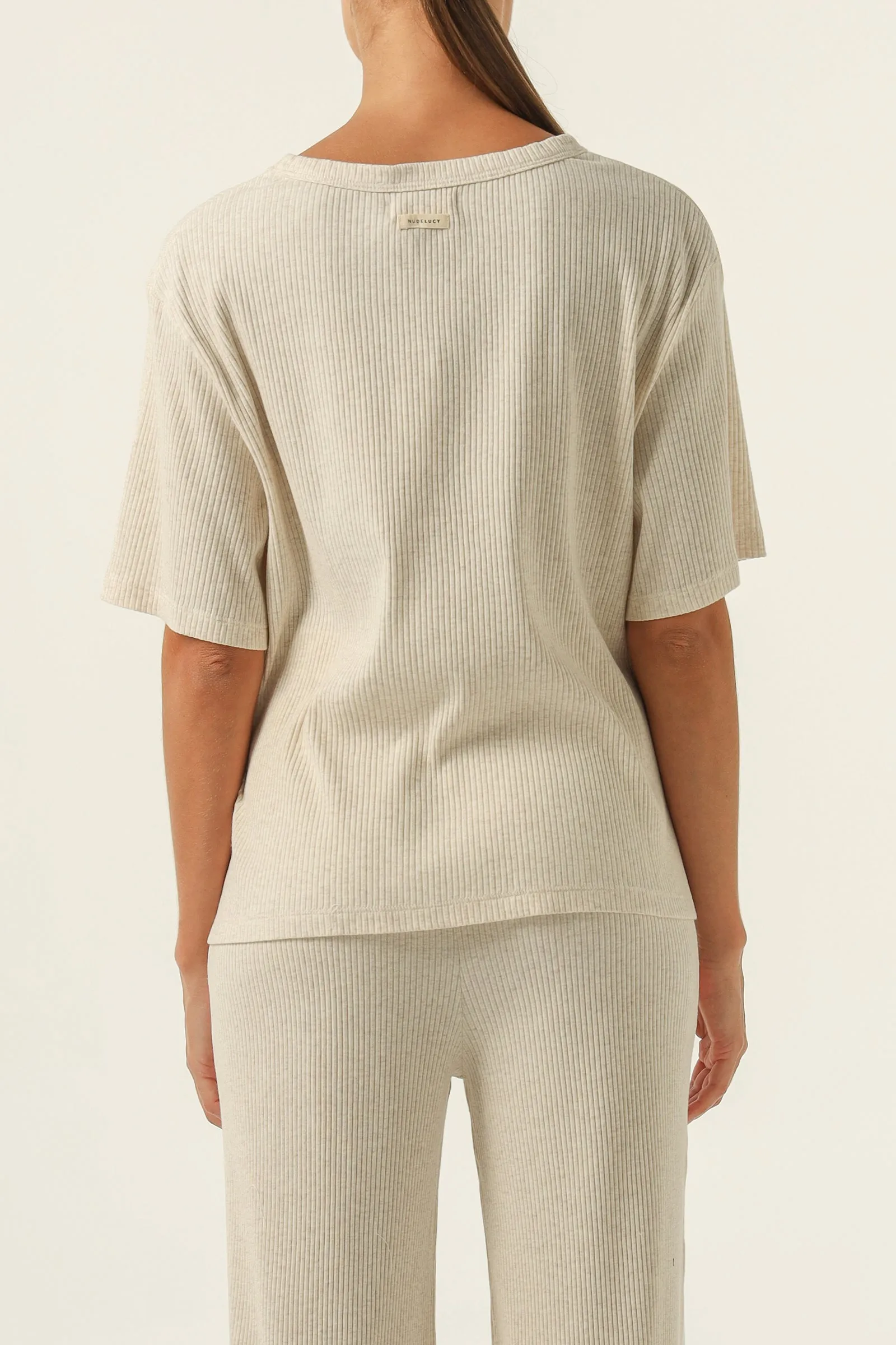 Lounge Rib Tee Creme Marle