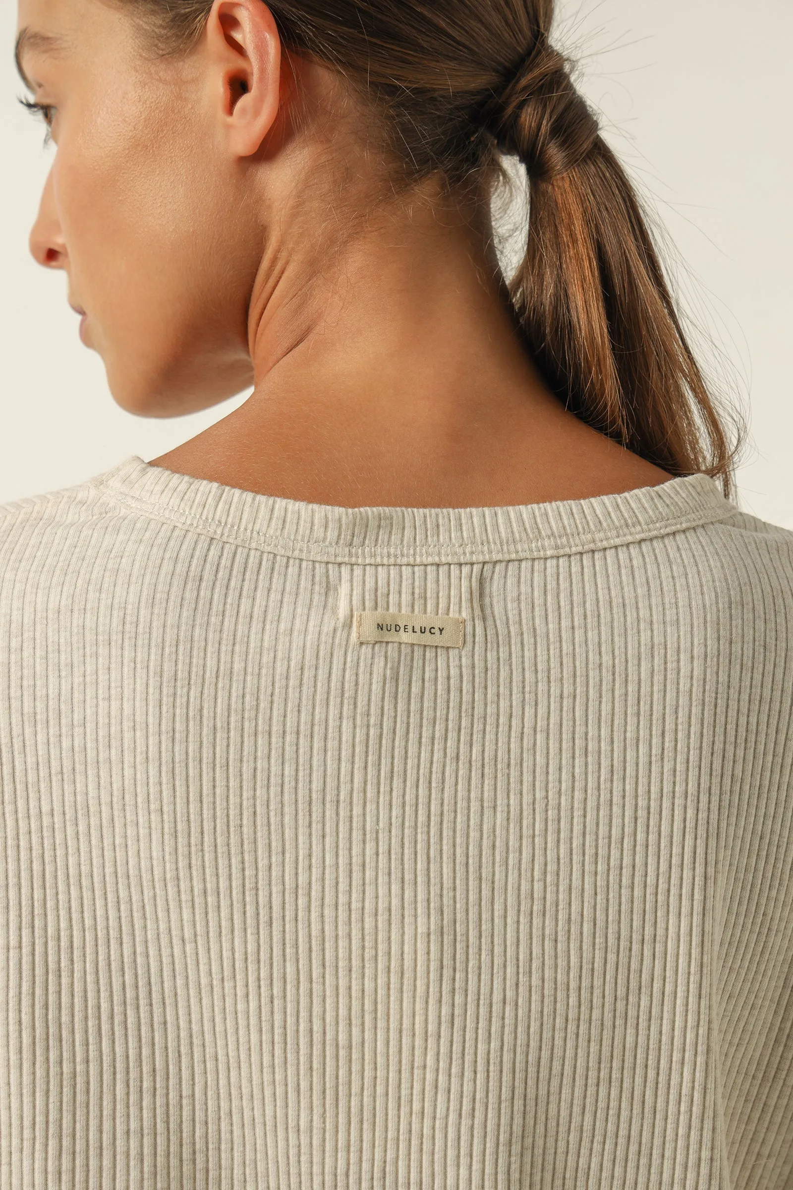 Lounge Rib Tee Creme Marle