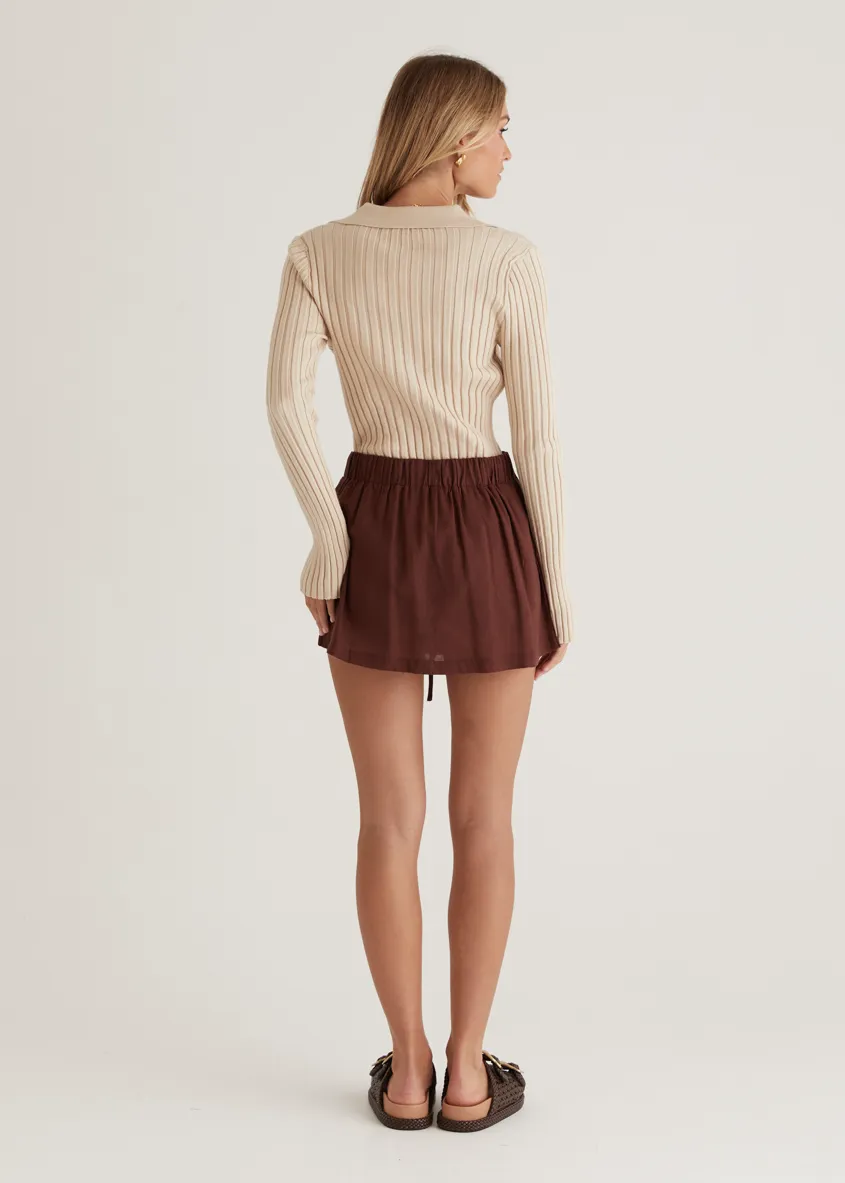 Lucie Knit Top - Beige