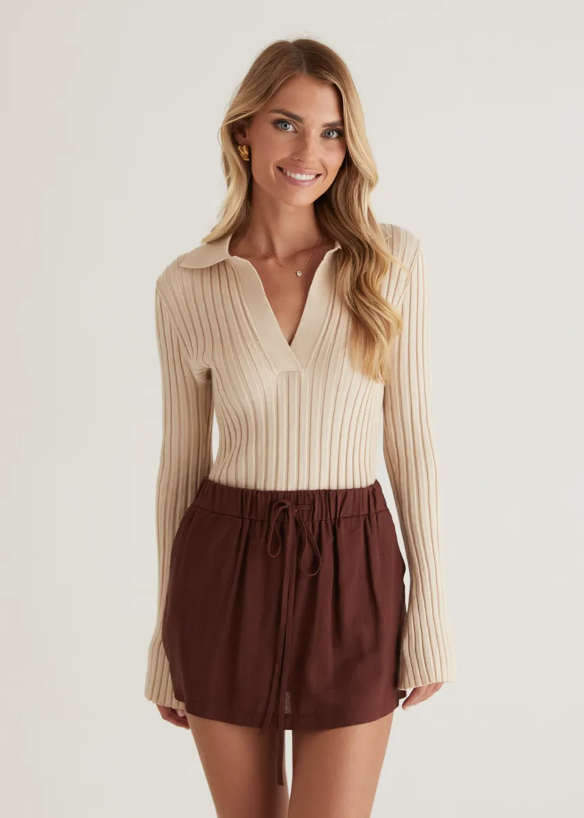 Lucie Knit Top - Beige