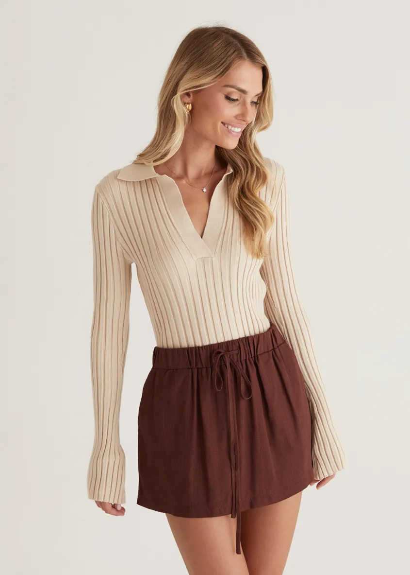 Lucie Knit Top - Beige