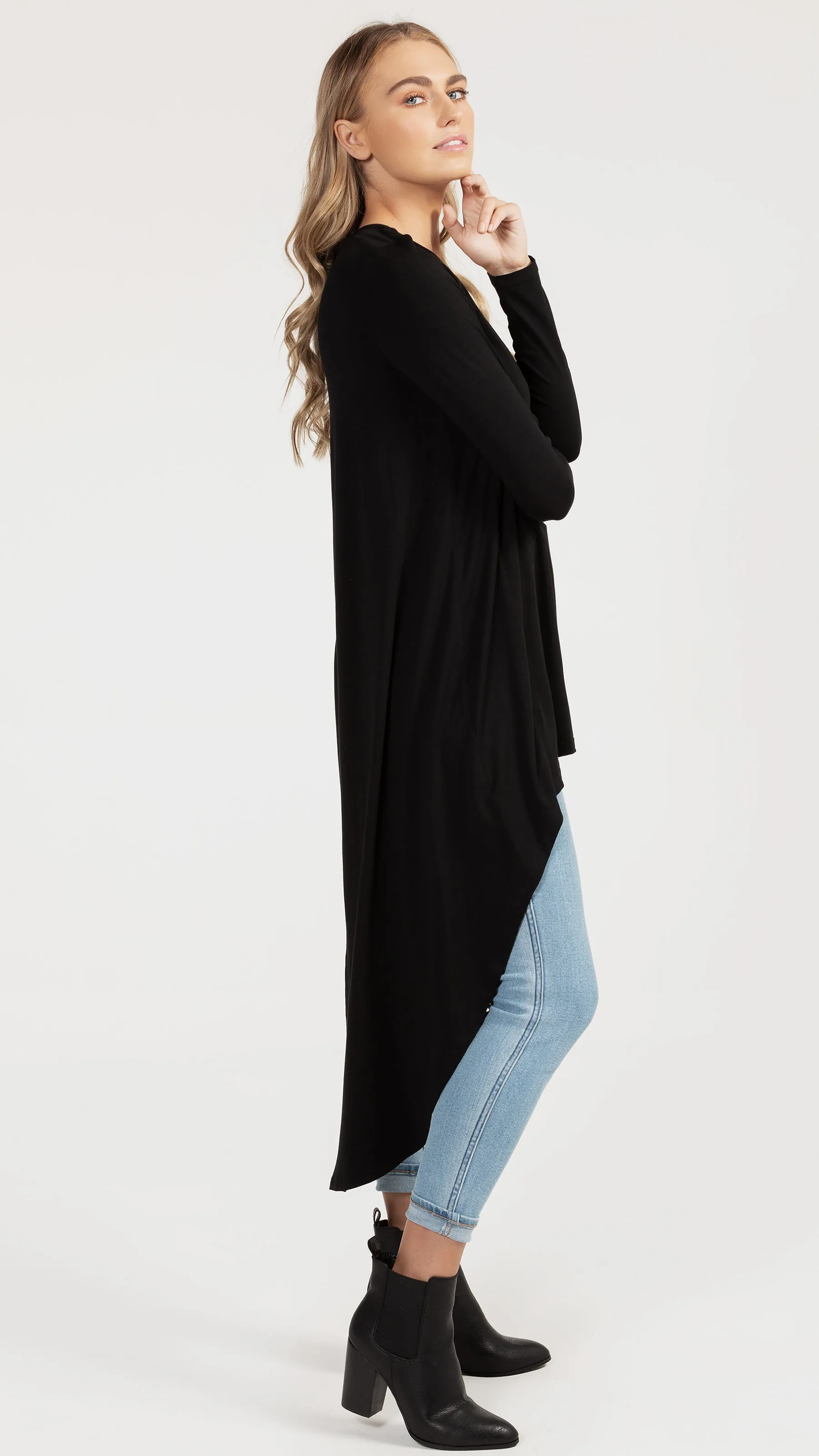 M014 Basemint Staple V-Neck Tunic Black