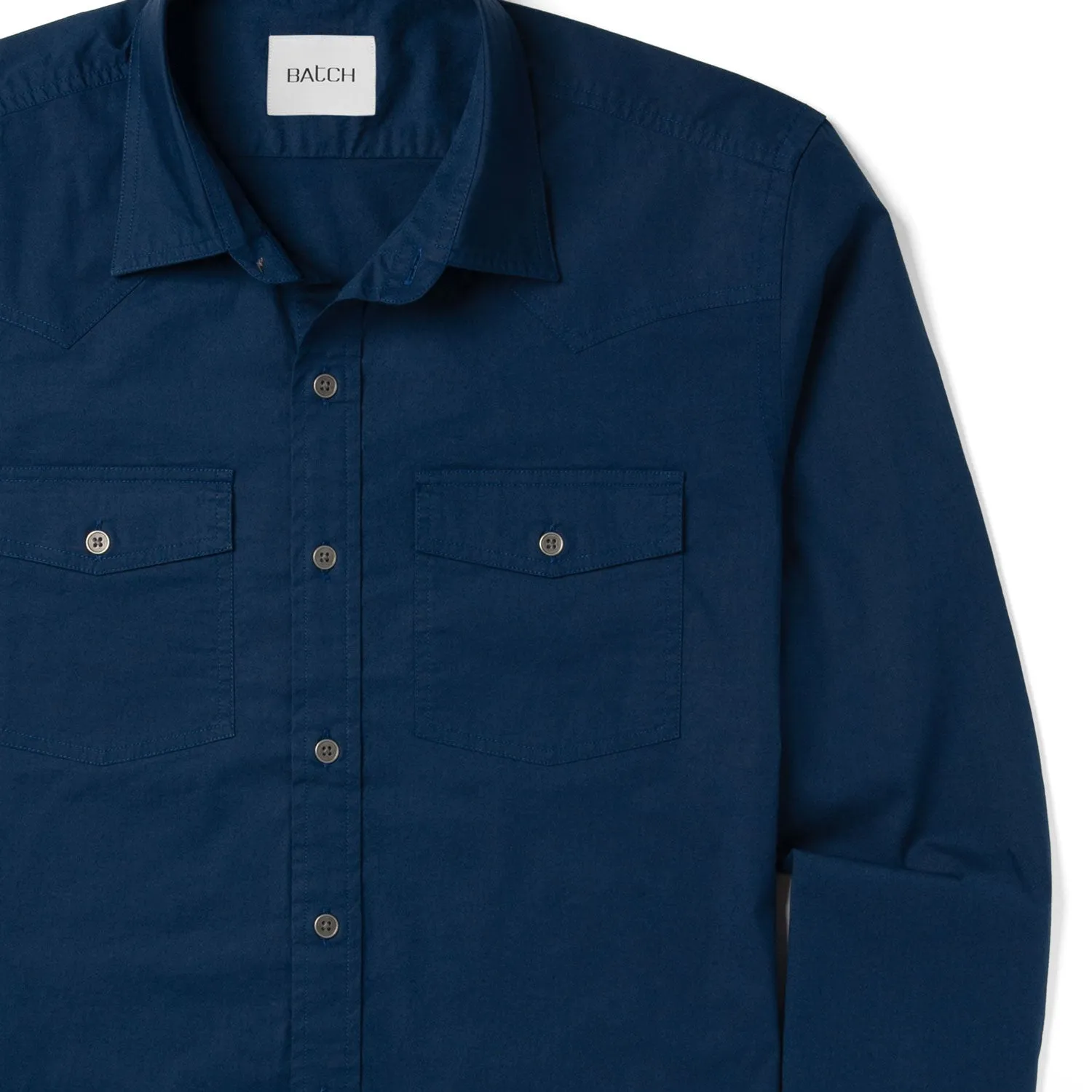 Maker Shirt – Navy Blue Stretch Poplin