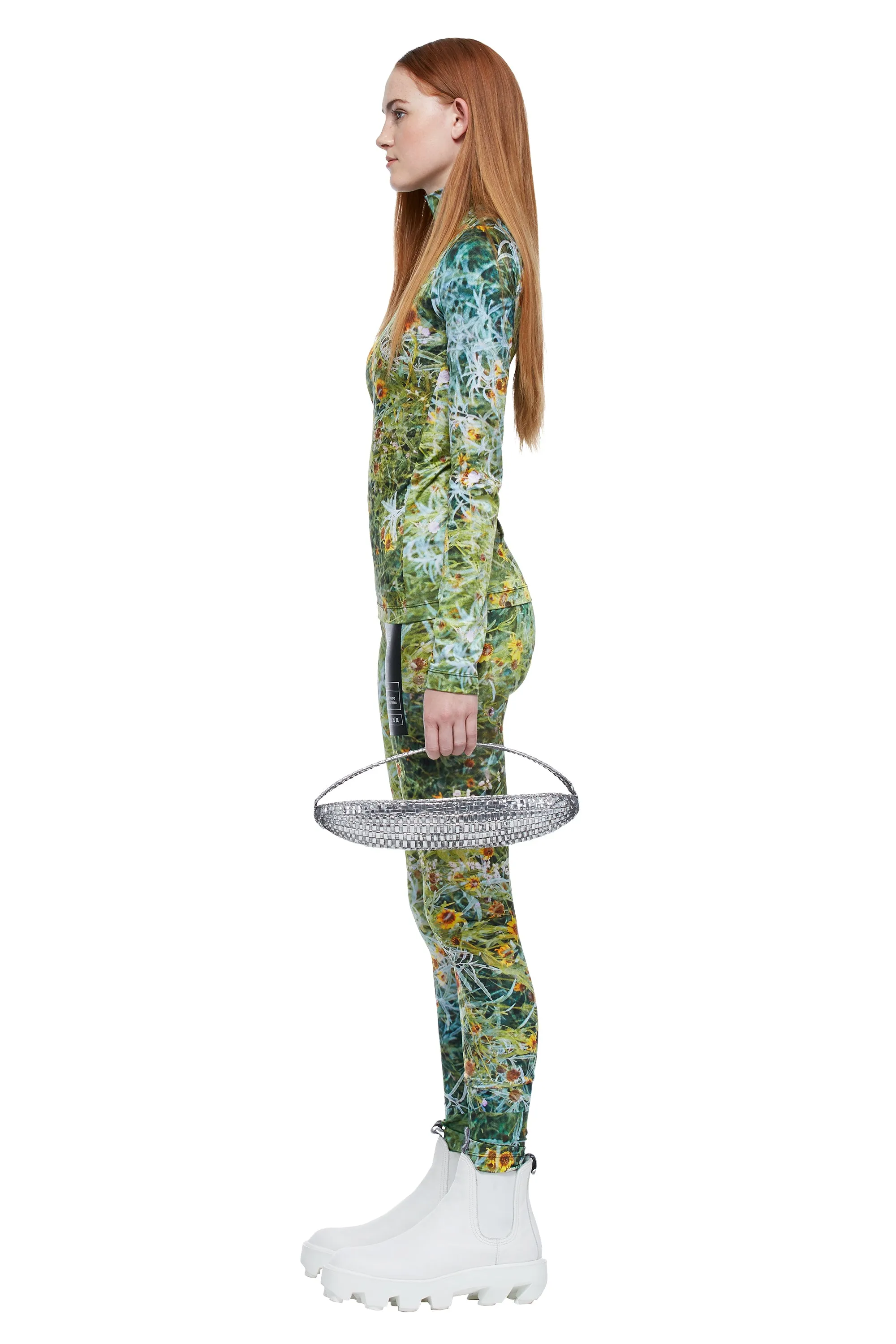 MARFA SPANDEX MOCK NECK FITTED TOP
