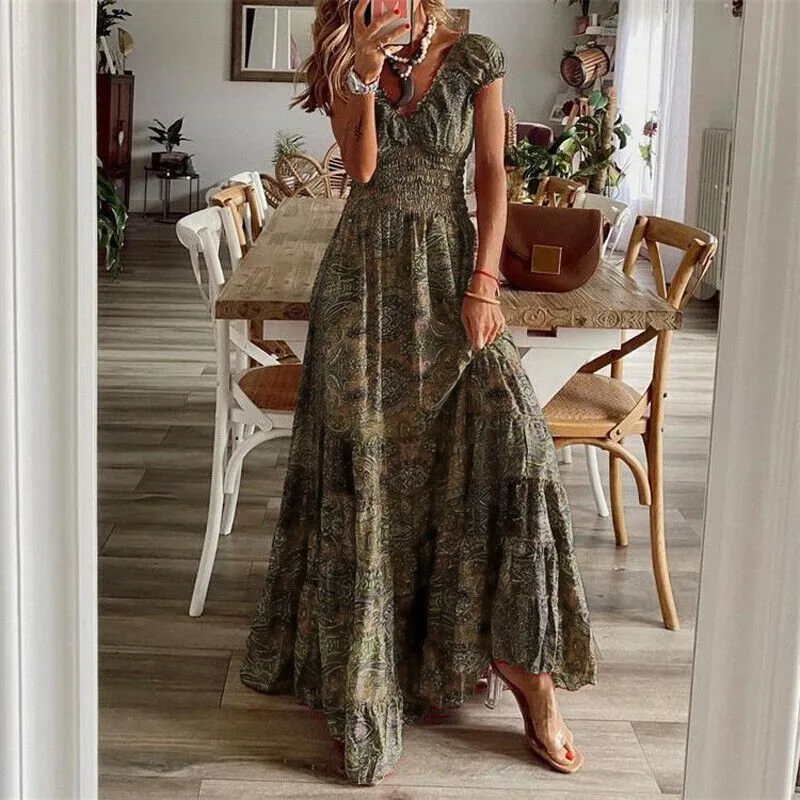 Marlena - Vibrant Patterned Bohemian Woman's Dress