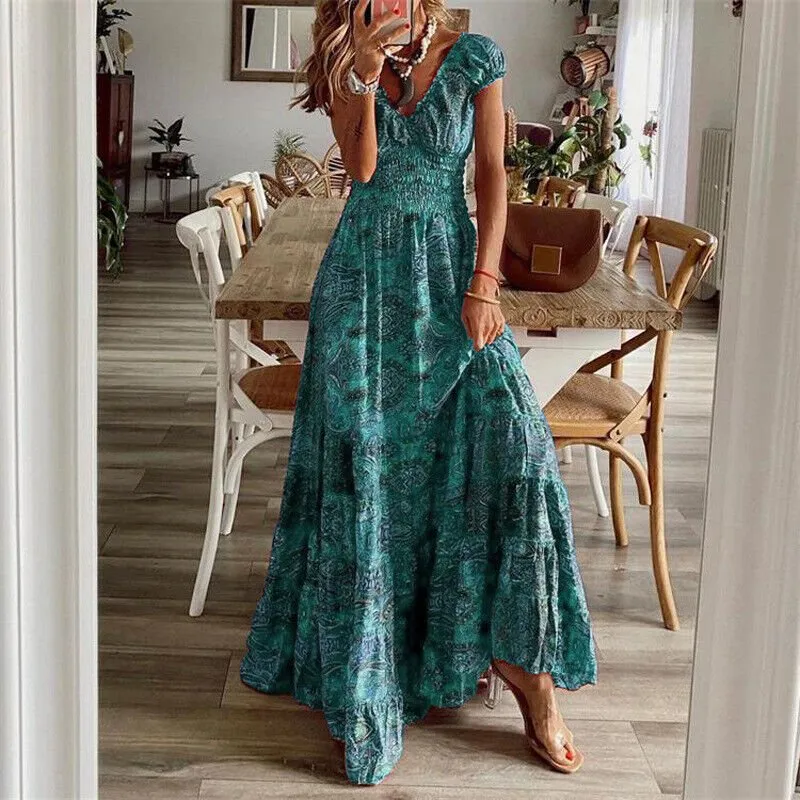 Marlena - Vibrant Patterned Bohemian Woman's Dress