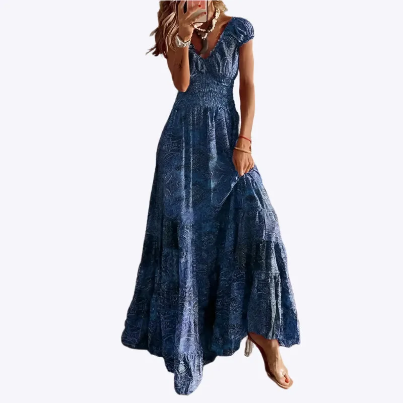 Marlena - Vibrant Patterned Bohemian Woman's Dress