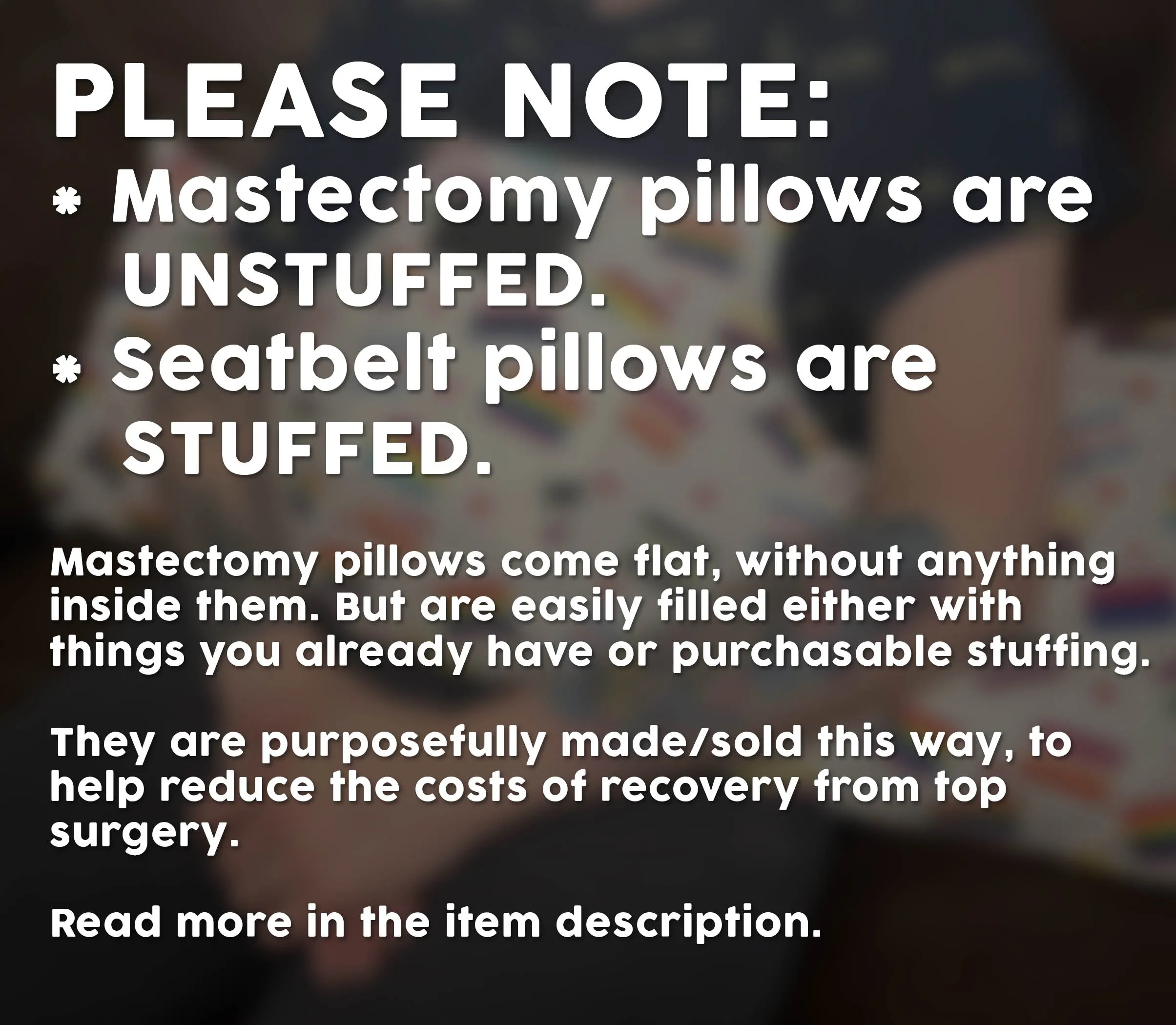 Mastectomy Pillows (Unstuffed)