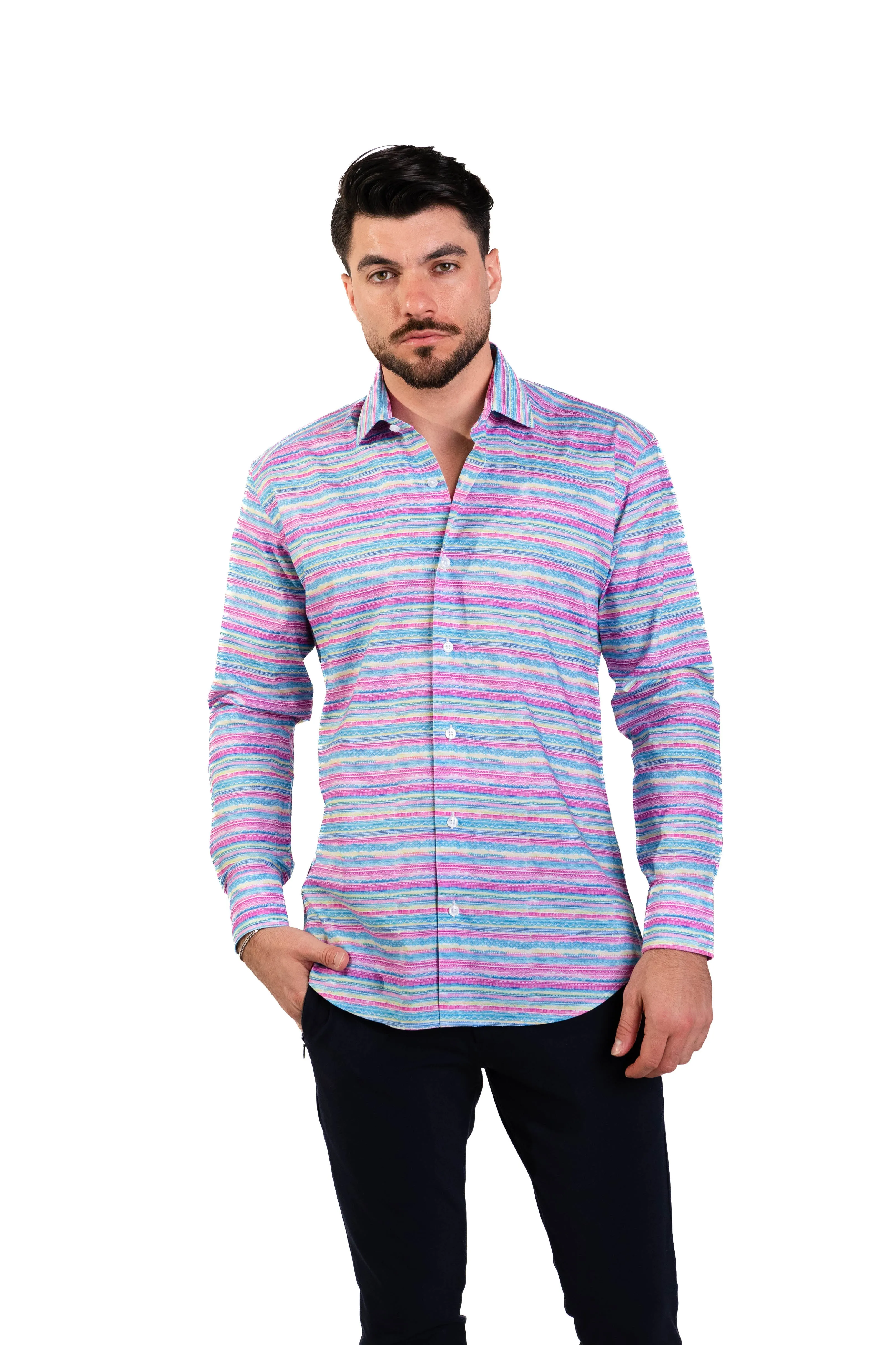 MASUTTO WEST/52 LONG SLEEVE BUTTON DOWN SHIRT
